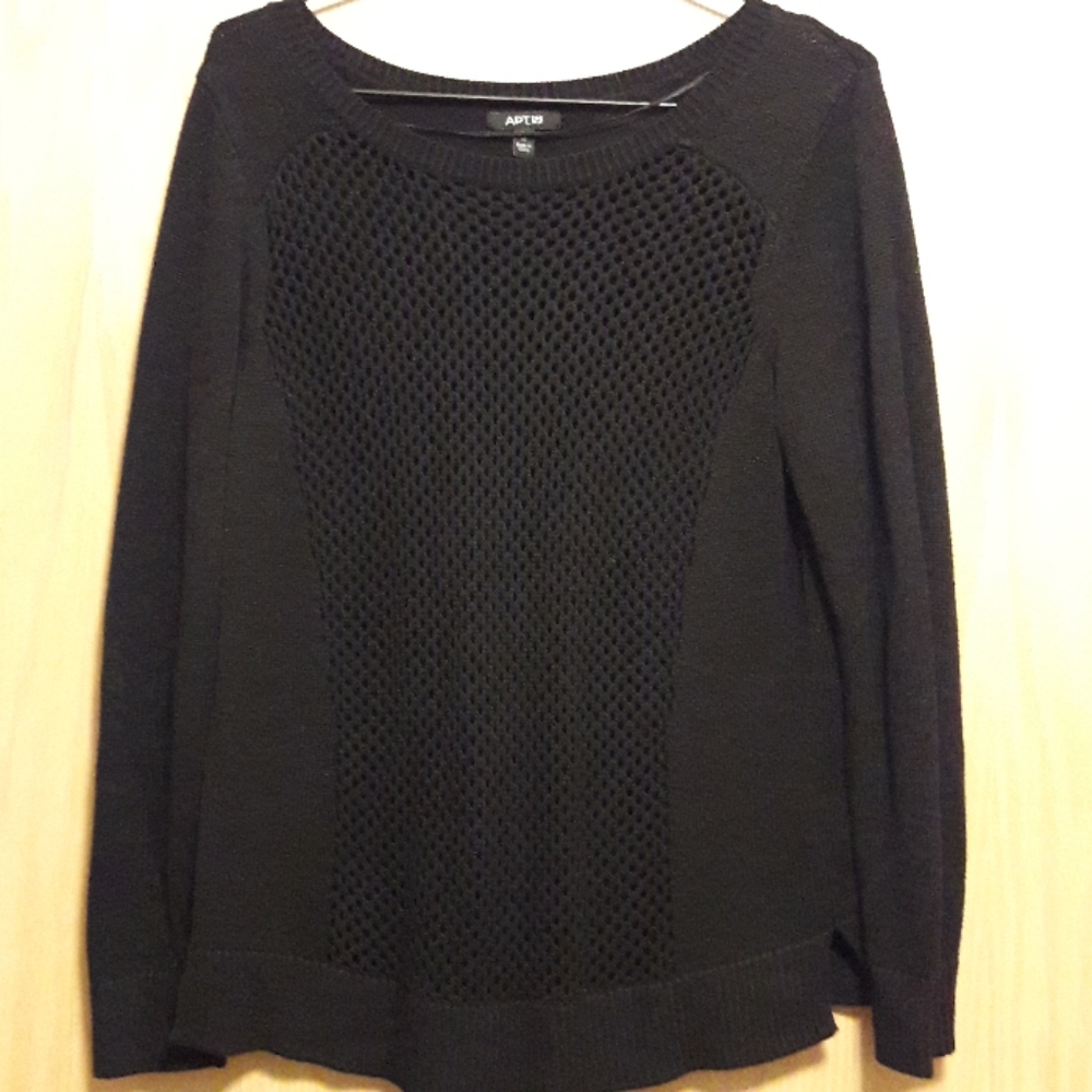 Apt 9 Women's Black Knit Panel Sweater